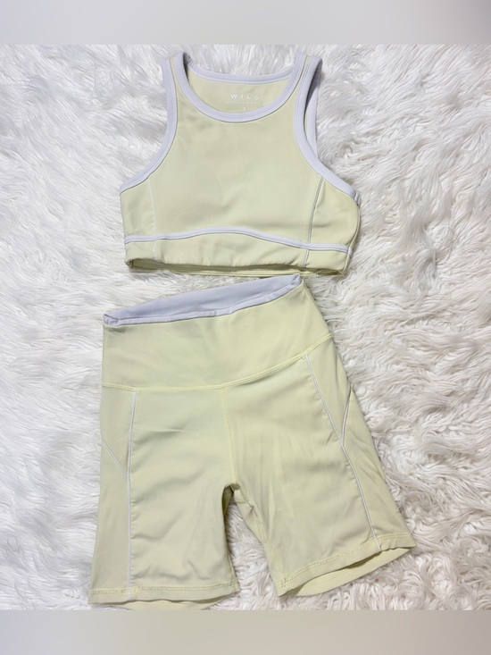 Wilo The Label Pants - WILO Rib Piper Bra and Short (Lemon) size Small